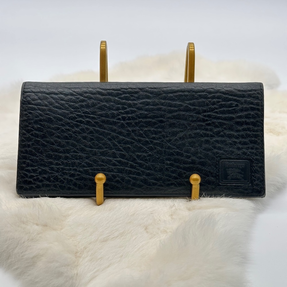 BURBERRY LEATHER VINTAGE BIFOLD LONG WALLET LIKE NEW CONDITION